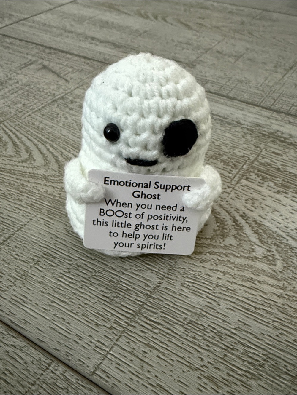 Handmade White Crochet Emotional Support Ghost Plush